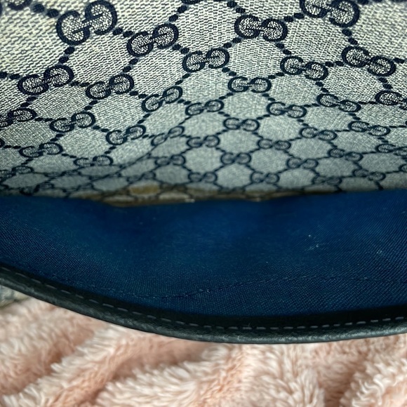 8️⃣0️⃣0️⃣Gucci Supreme Blue Web Coated Canvas Shoulder Tote - Picture 8 of 11